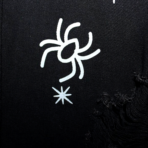 Thrashed Spider Web & Spider Print Black Jeans - Men's 36x29.5 - Goth/Punk Style - Picture 4 of 9